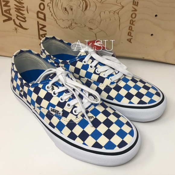 ๐ธSale๐ธ VANS Authentic Pro Checkerboard White Blue Womens Size 8.5 VN0A3479UH2 - Picture 6 of 8